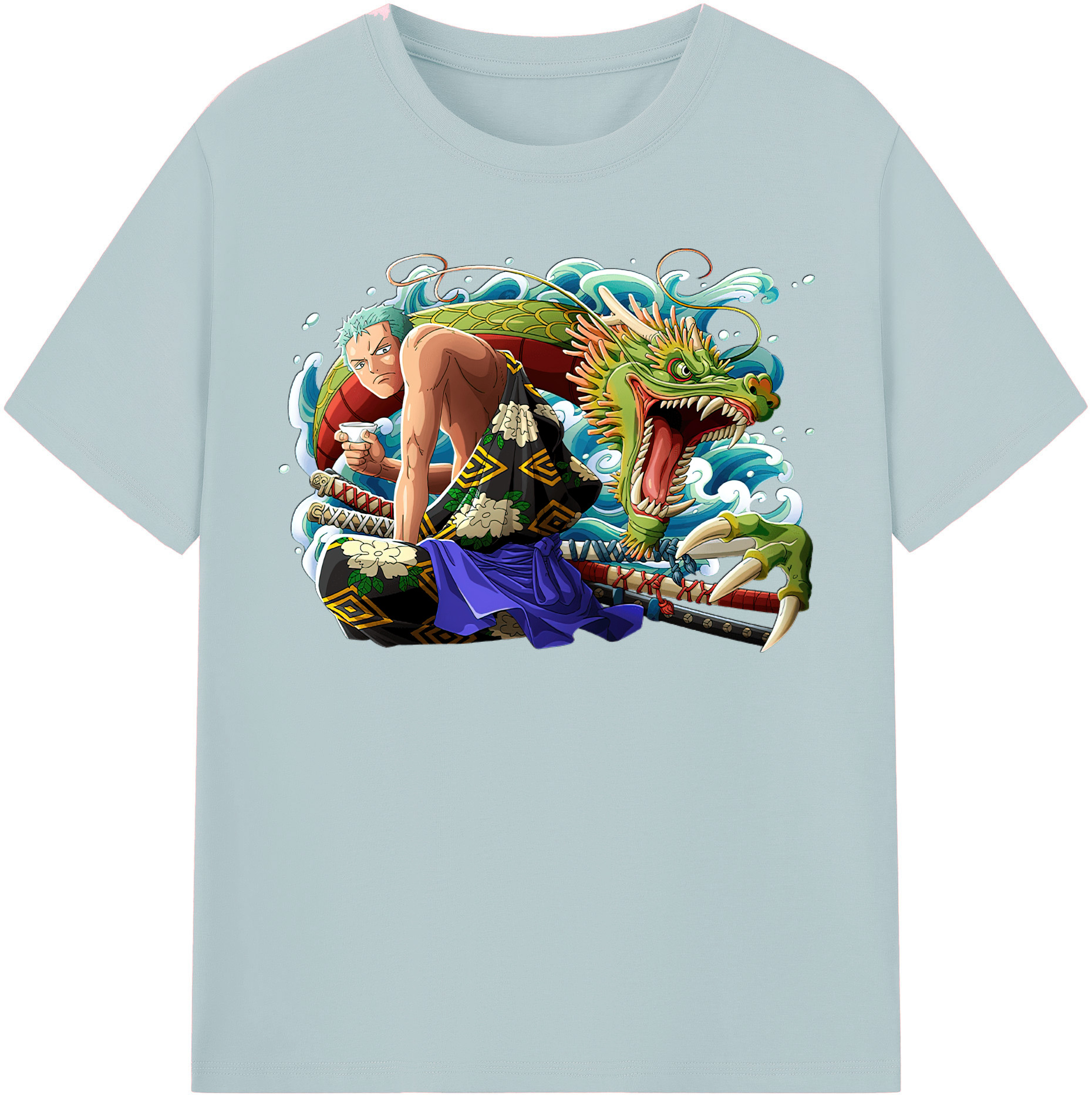 ワンピース ロロノア・ゾロ ONE PIECE Roronoa Zoro 綿100％半袖Tシャツ（フロントプリント）